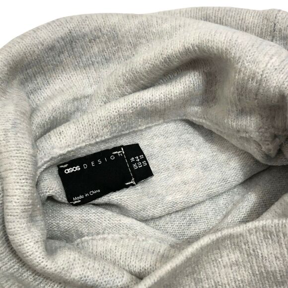 NEW without Tags ASOS Oversized Cowl Neck Sweater Gray Marl Knit Womens US 12 - Picture 3 of 7